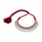 Crimson Bead Drop Choker - 925 Sterling Silver | Harsh Jewellers