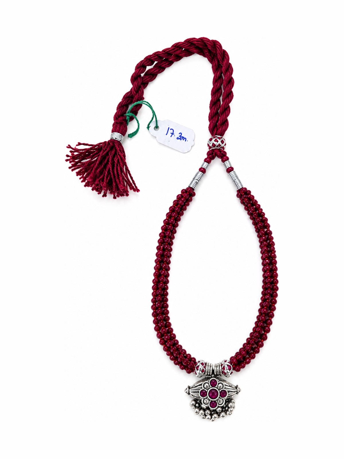 Crimson Cord Blossom Necklace - 925 Sterling Silver | Harsh Jewellers