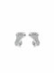 Crystal Footprint Silver Stud Earrings - sterling silver | Harsh Jewellers