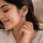 Crystal Footprint Silver Stud Earrings - sterling silver | Harsh Jewellers