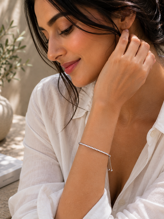 Crystal Tennis Slider Bracelet -  | Harsh Jewellers