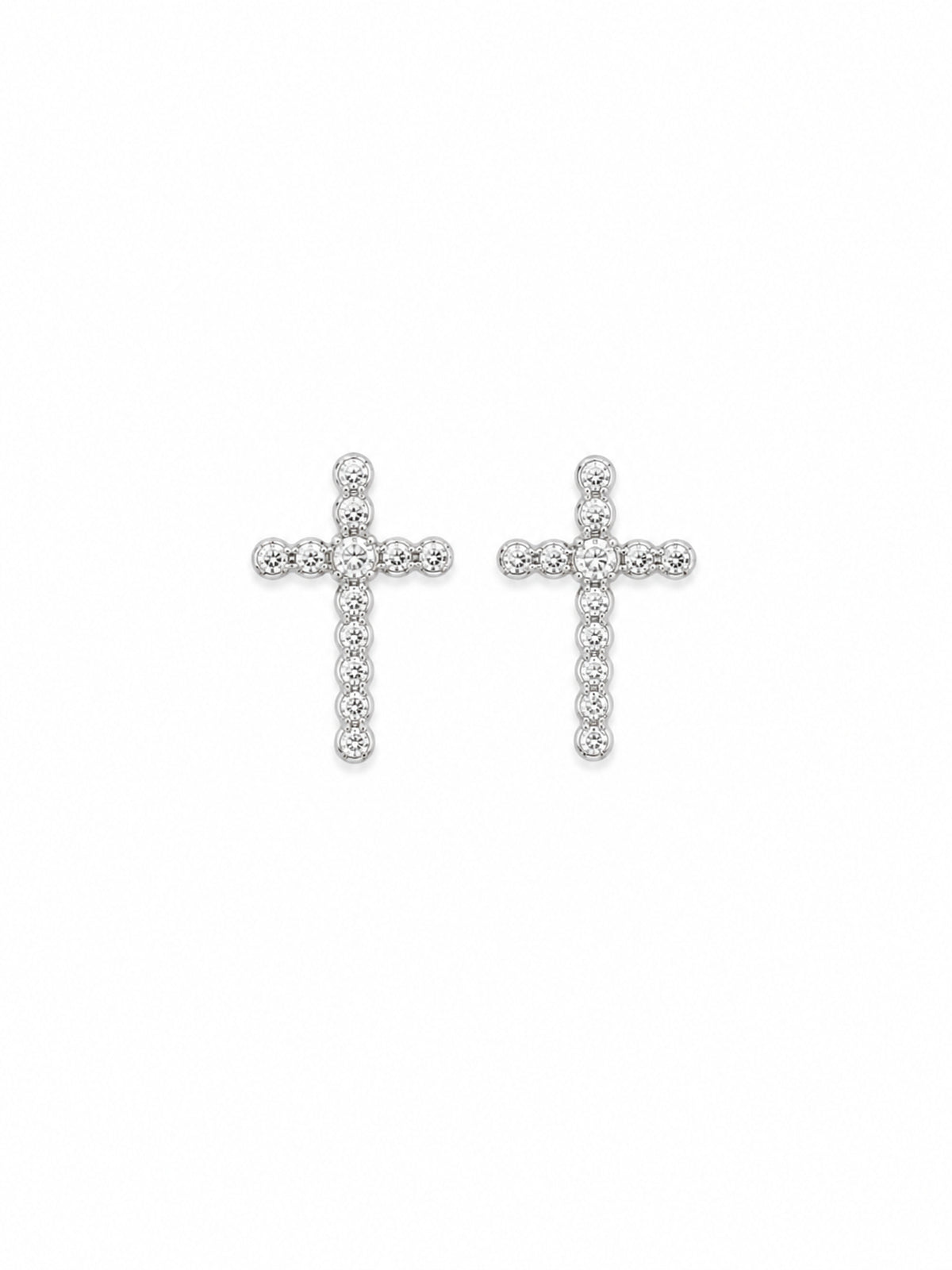 CZ Cross Drop Earrings - sterling silver | Harsh Jewellers