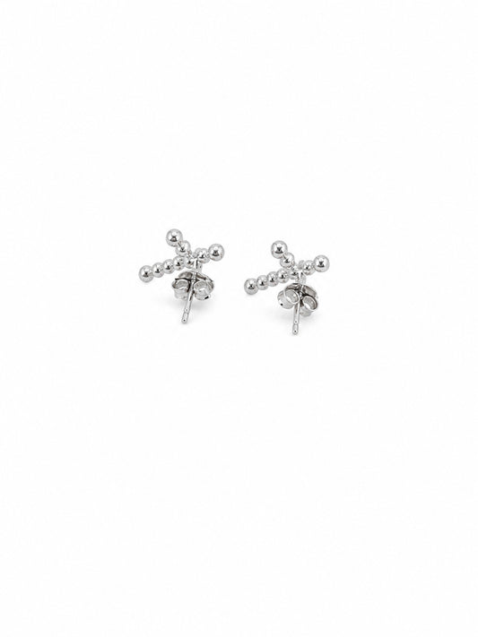 CZ Cross Drop Earrings - sterling silver | Harsh Jewellers