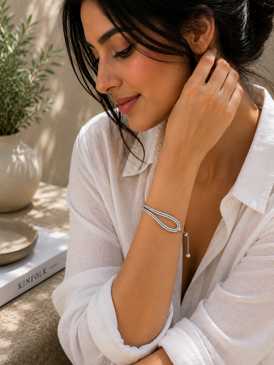 Double Row Crystal Slider Bracelet -  | Harsh Jewellers