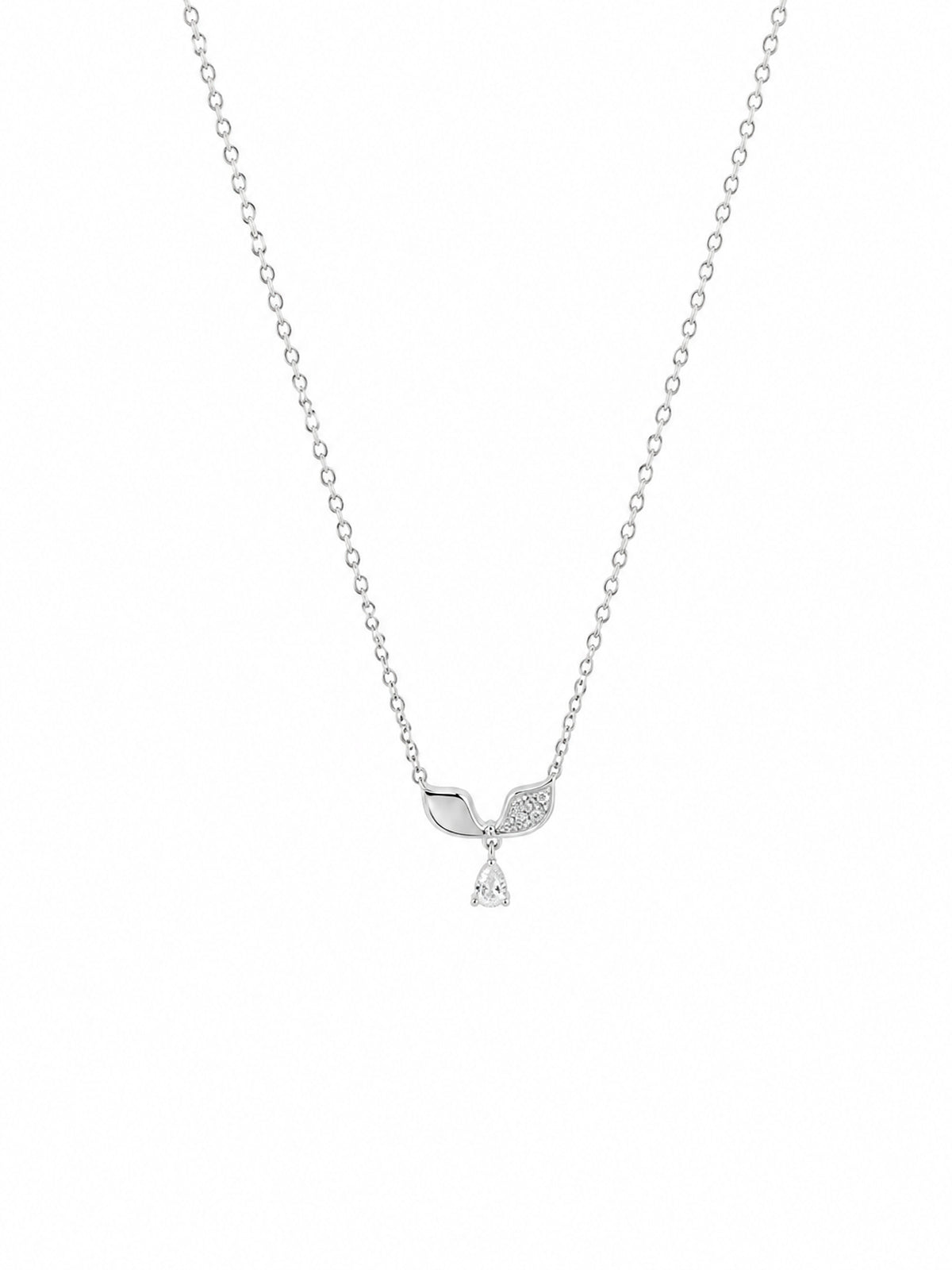 Elegant Leaf Drop Chain Pendant - 925 Sterling Silver | Harsh Jewellers