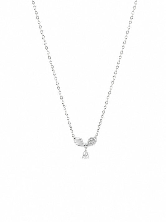 Elegant Leaf Drop Chain Pendant - 925 Sterling Silver | Harsh Jewellers