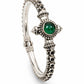 Emerald Crest Bangle - 925 Sterling Silver | Harsh Jewellers
