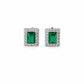 Emerald Green Rectangle Stud Earrings - sterling silver | Harsh Jewellers