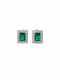 Emerald Green Rectangle Stud Earrings - sterling silver | Harsh Jewellers
