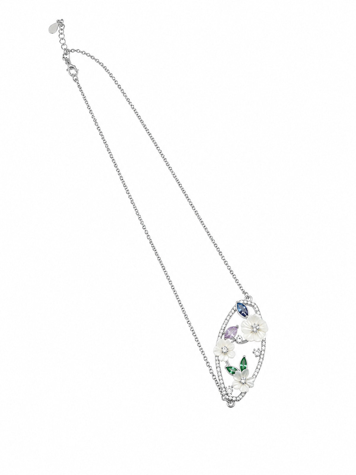 Enchanted Floral Garden Chain Pendant - 925 Sterling Silver | Harsh Jewellers