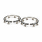 Floral Etch Ghungroo Bangle Pair - 925 Sterling Silver | Harsh Jewellers