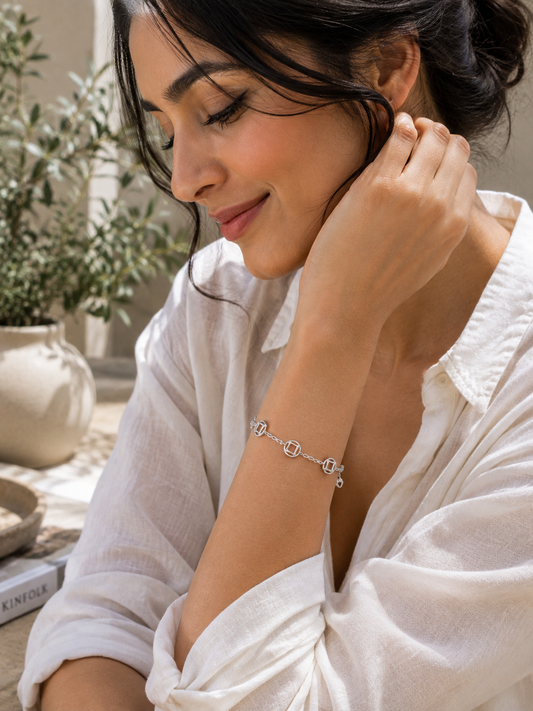 Geometric Link Chain Bracelet -  | Harsh Jewellers