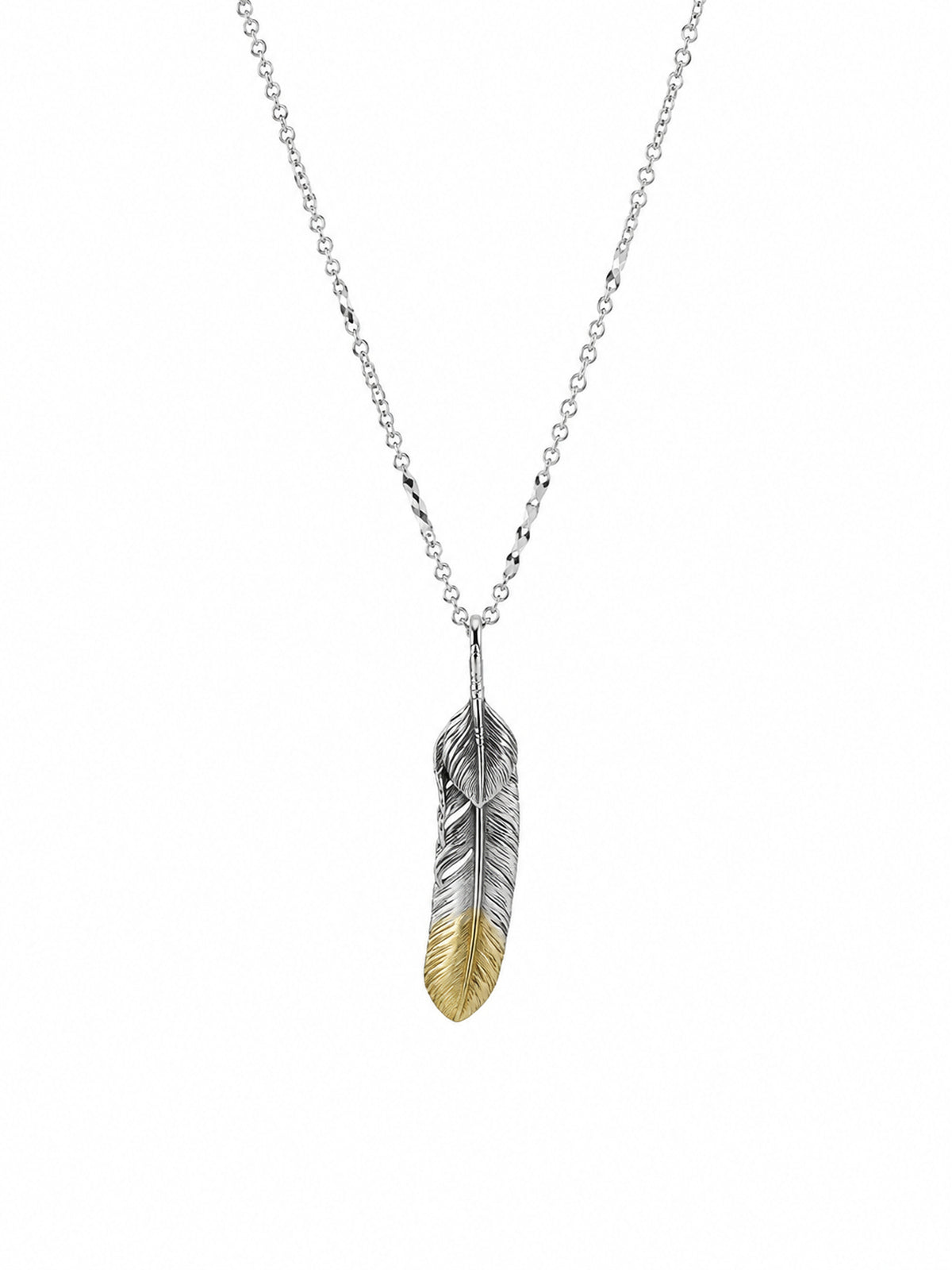 Golden Feather Pendant - 925 Sterling Silver | Harsh Jewellers