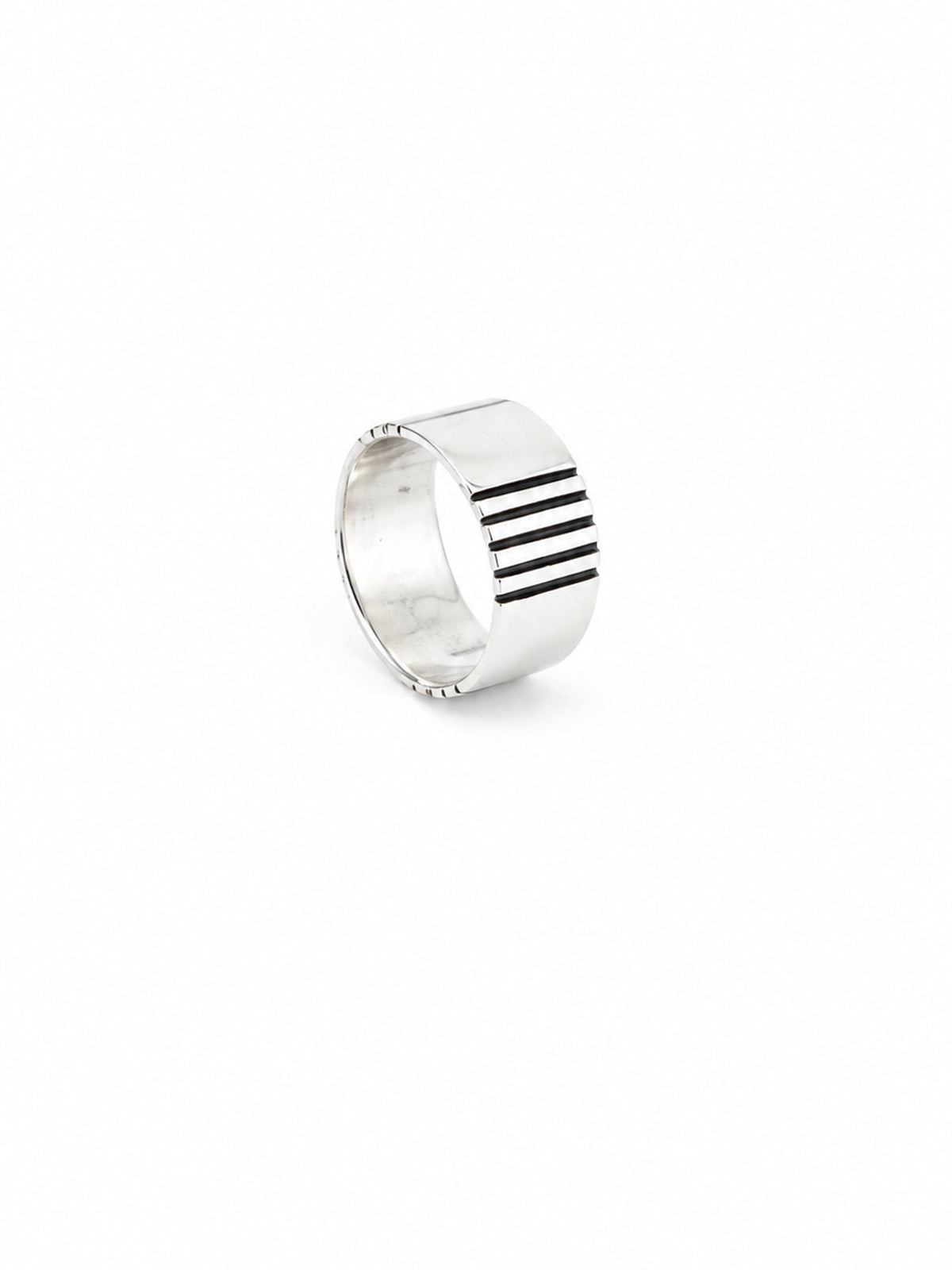 Grooved Bar Wide Band Ring | Harsh Jewellers