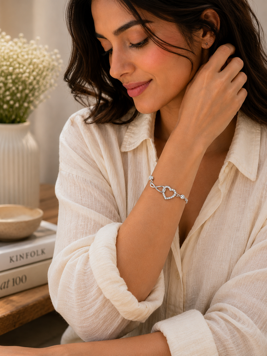 Heart Infinity Adjustable Bracelet -  | Harsh Jewellers
