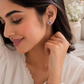 Heart-Shaped Ruby Stud Earrings - sterling silver | Harsh Jewellers