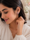 Heart-Shaped Ruby Stud Earrings - sterling silver | Harsh Jewellers