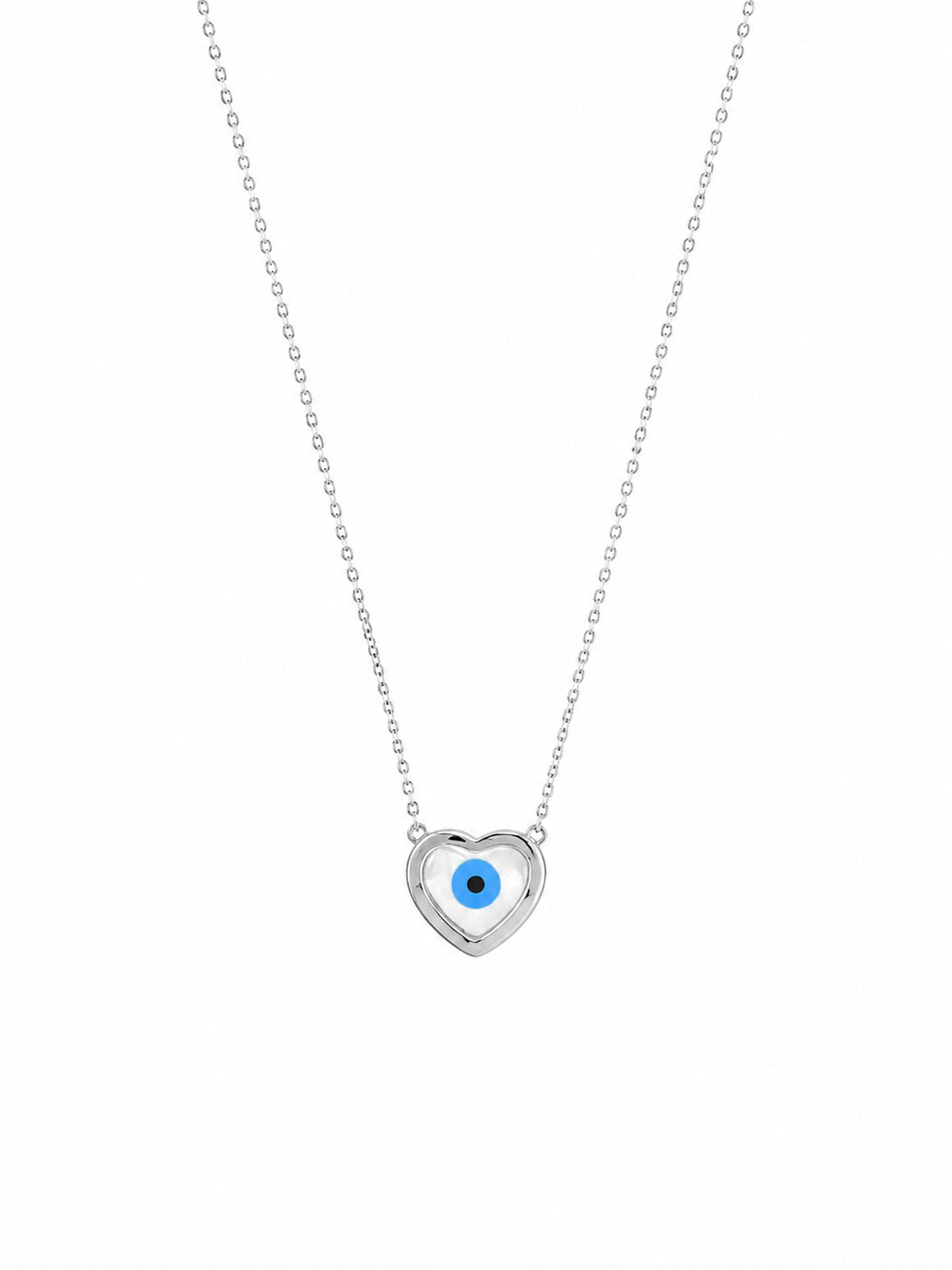 Heartfelt Evil Eye Chain Pendant - 925 Sterling Silver | Harsh Jewellers