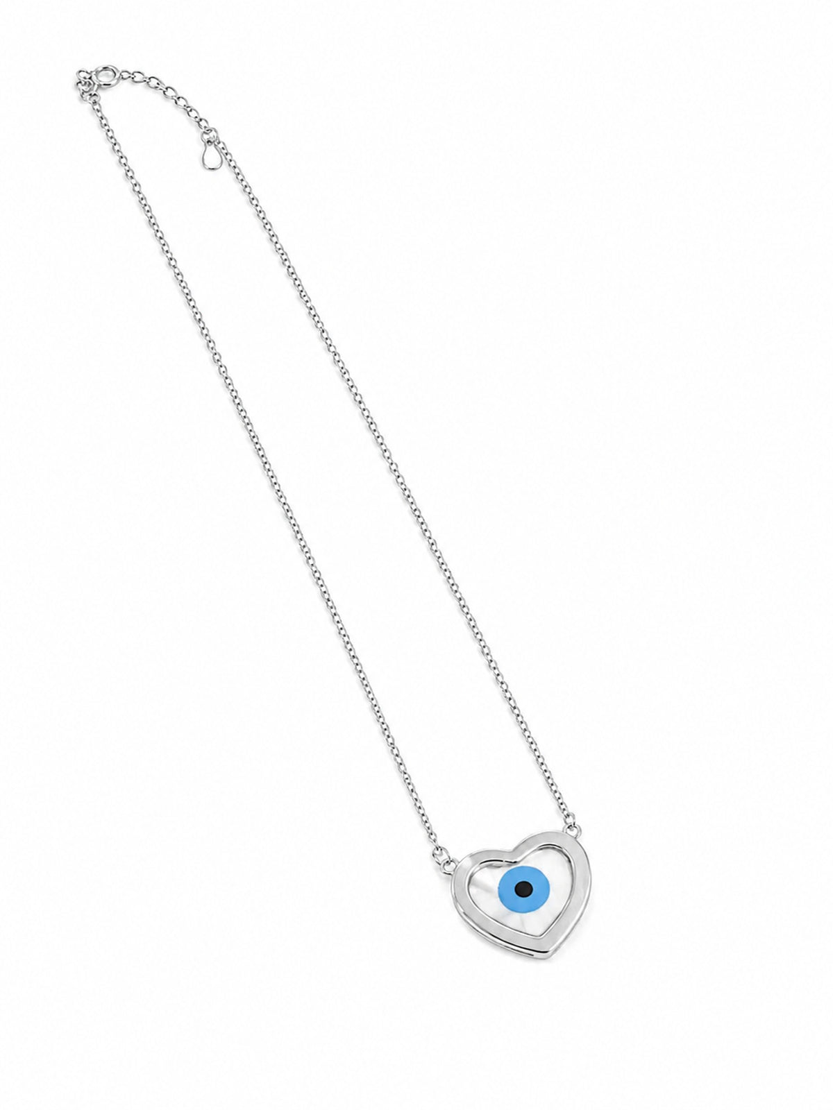 Heartfelt Evil Eye Chain Pendant - 925 Sterling Silver | Harsh Jewellers