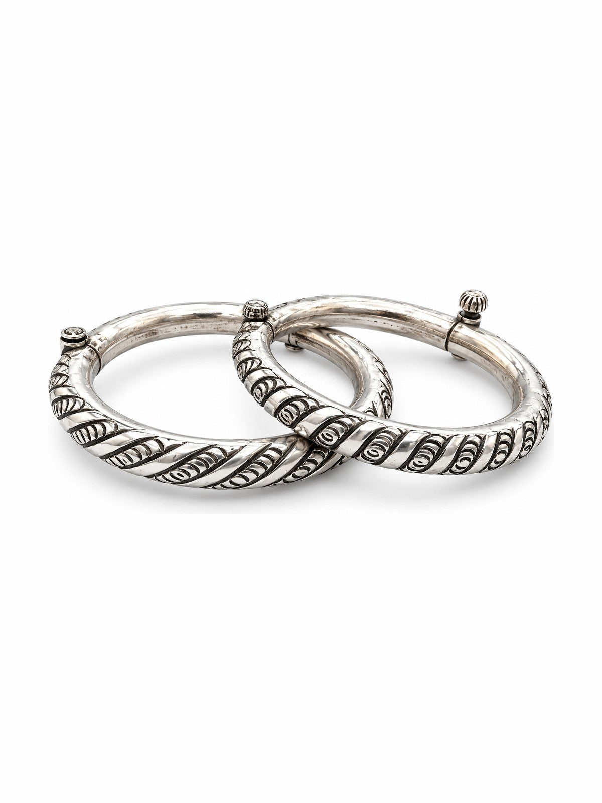 Helix Bangle Pair - 925 Sterling Silver | Harsh Jewellers
