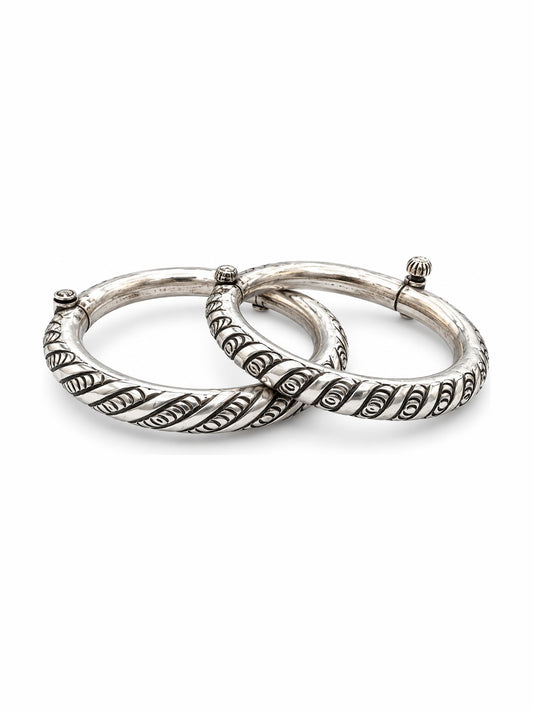 Helix Bangle Pair - 925 Sterling Silver | Harsh Jewellers