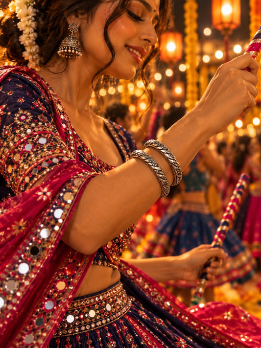 Model wearing Helix Bangle Pair in 925 sterling silver | Harsh Jewellers