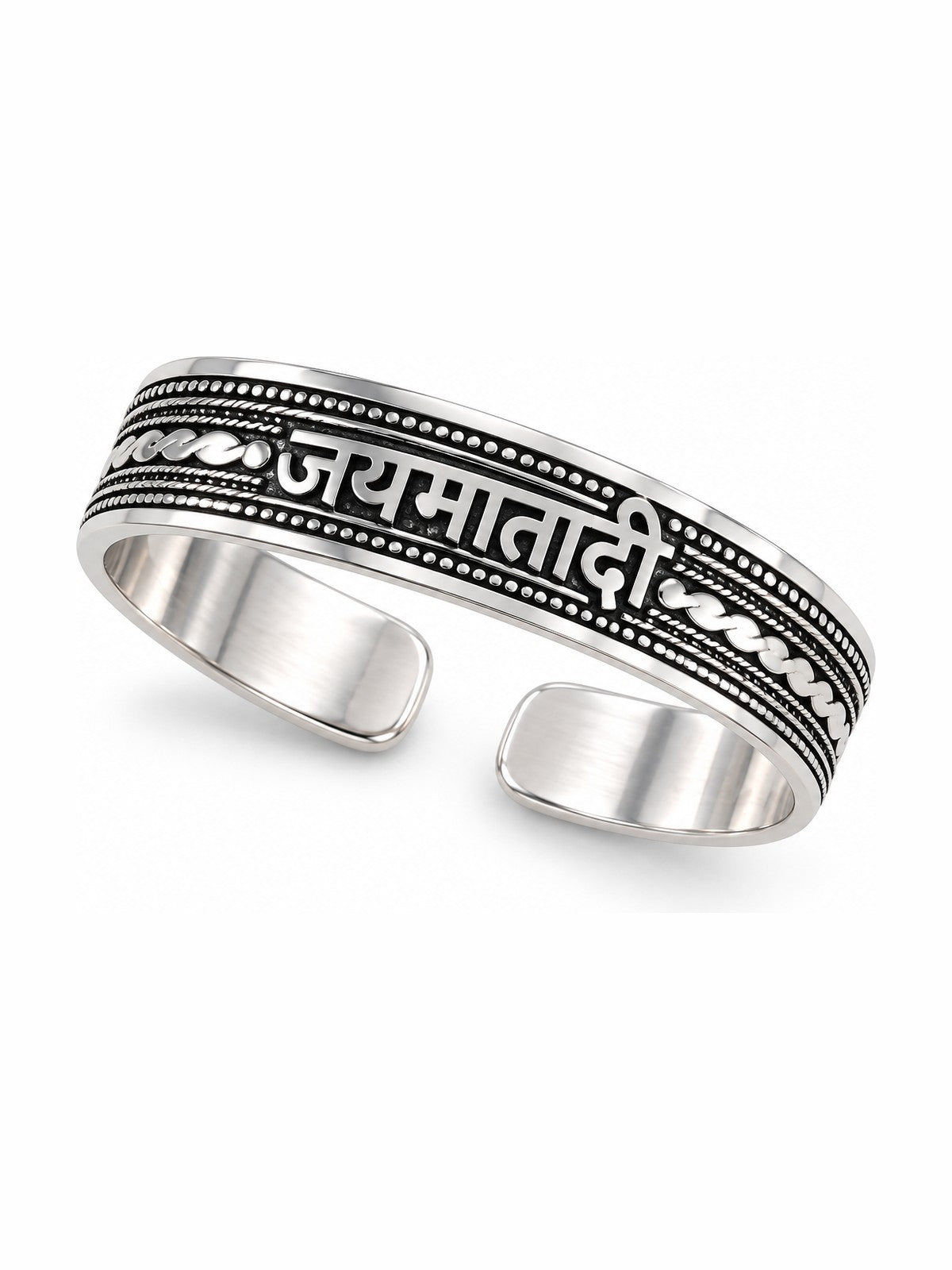 Jai Mata Di Mantra Band Ring - 925 Sterling Silver | Harsh Jewellers
