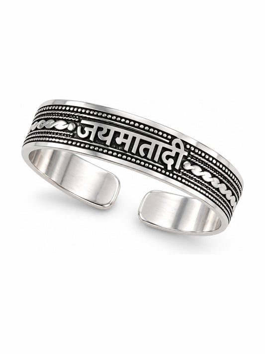 Jai Mata Di Mantra Band Ring - 925 Sterling Silver | Harsh Jewellers