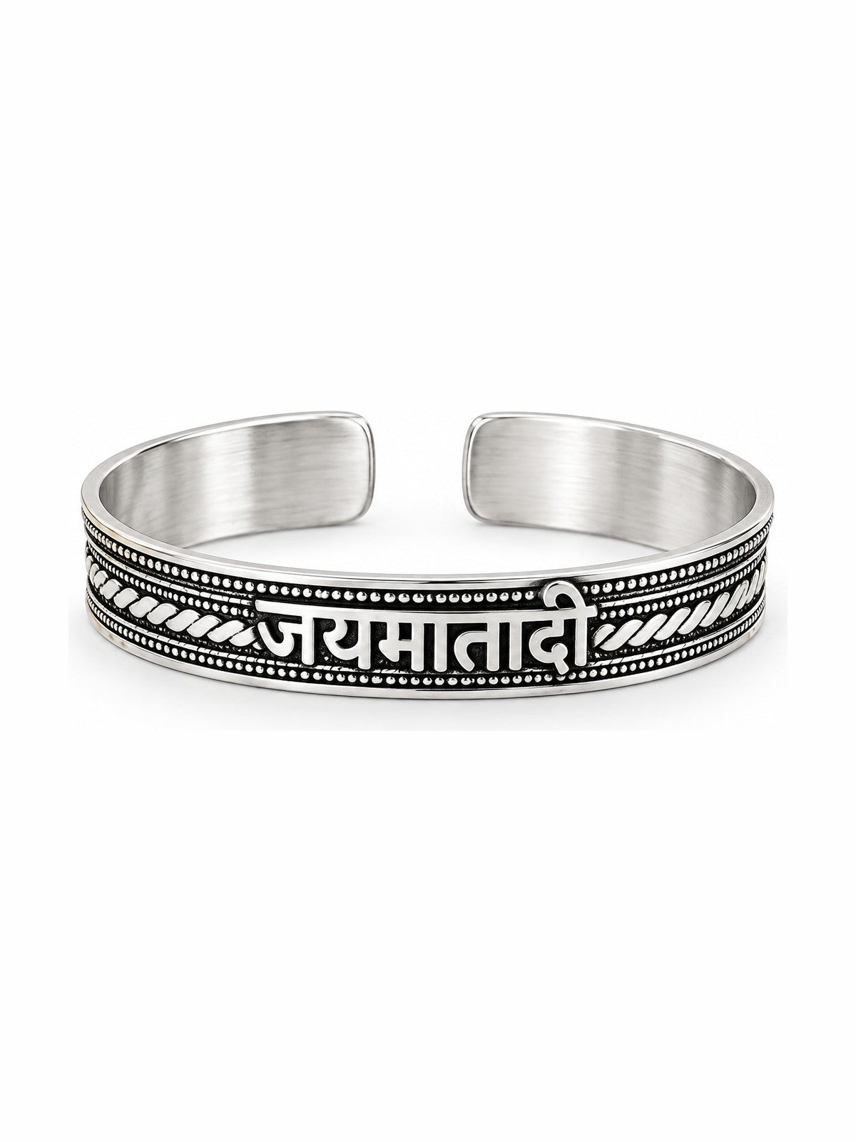 Jai Mata Di Mantra Band Ring - 925 Sterling Silver | Harsh Jewellers