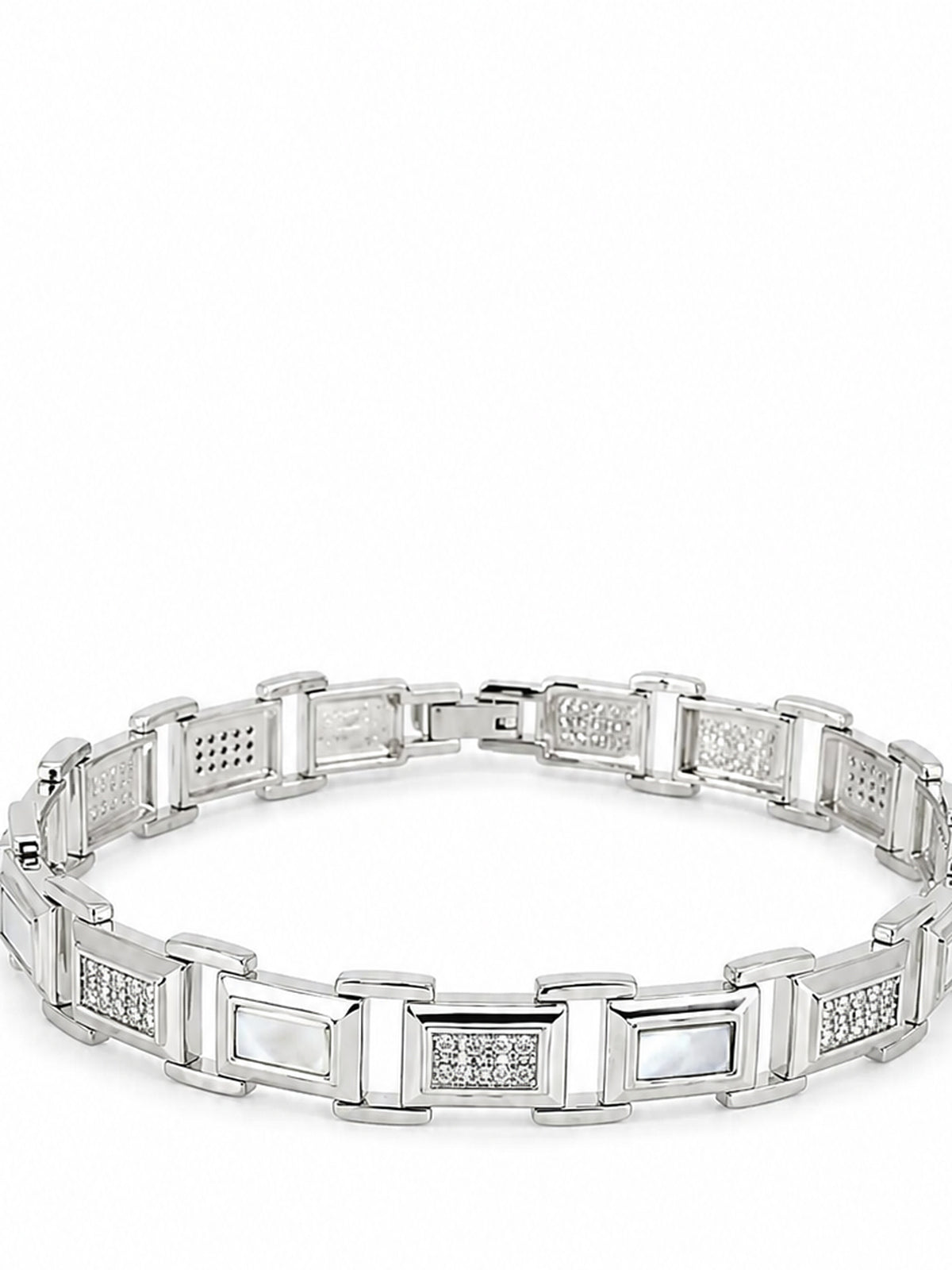 Luxe Geometric Link Bracelet - 925 Sterling Silver | Harsh Jewellers
