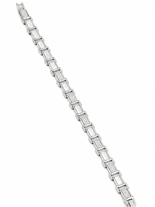Luxe Geometric Link Bracelet - 925 Sterling Silver | Harsh Jewellers