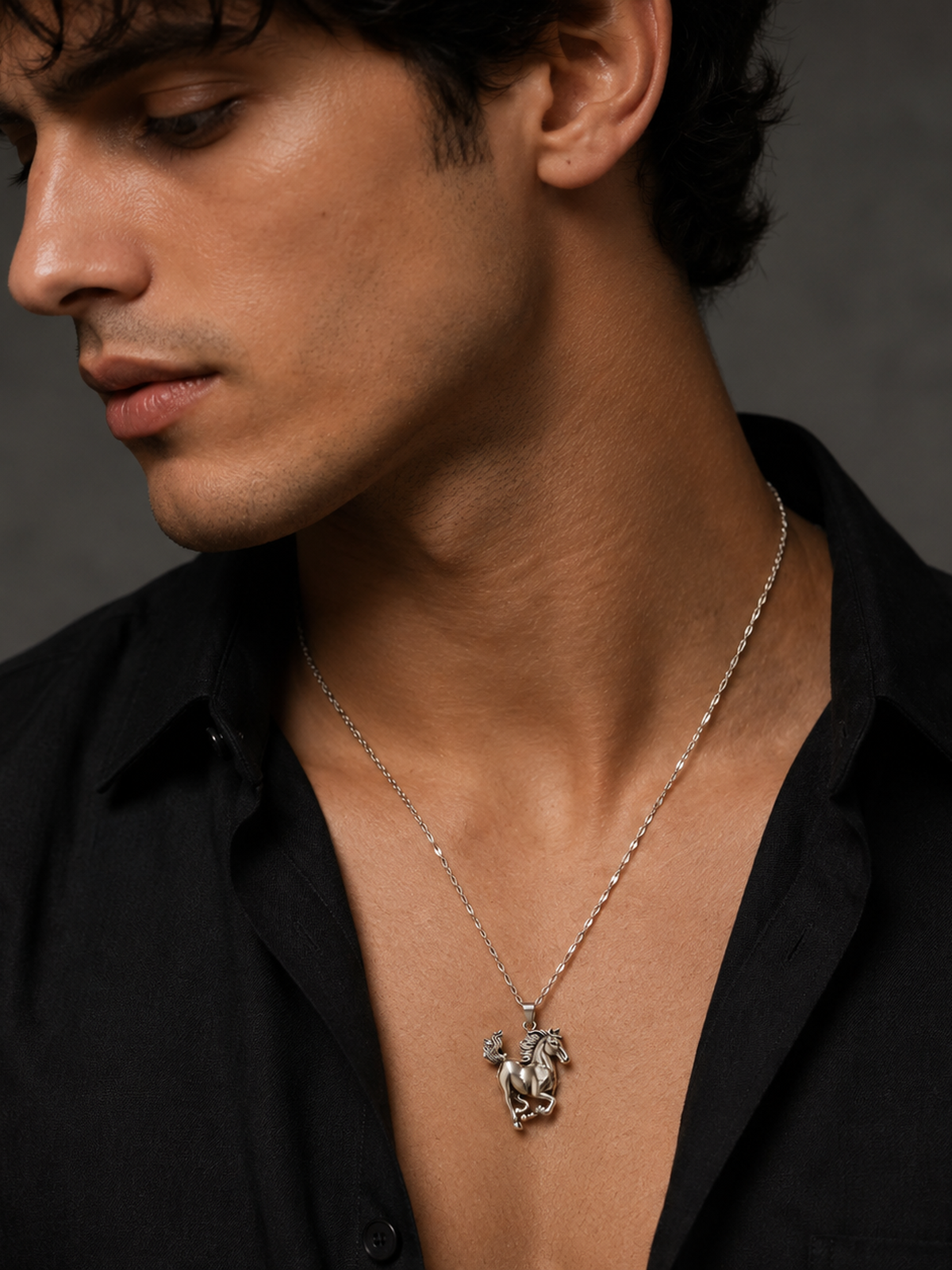 Majestic Horse Pendant - 925 Sterling Silver | Harsh Jewellers