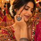 Model wearing Mandala Bloom Cocktail Ring in 925 sterling silver | Harsh Jewellers