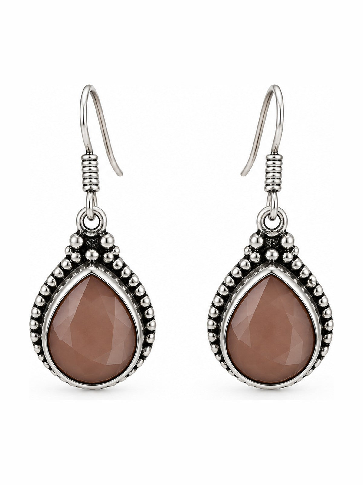 Mocha Teardrop Earrings - 925 Sterling Silver | Harsh Jewellers