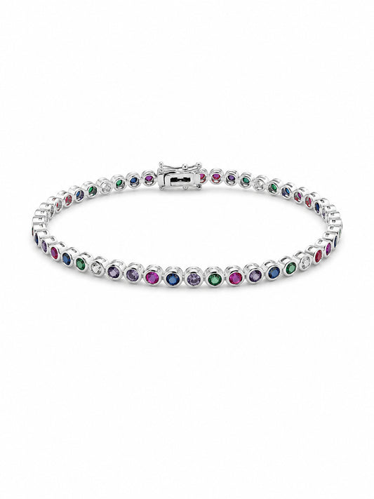 Multicolour Gemstone Tennis Bracelet -  | Harsh Jewellers