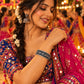 Model wearing Namokar Mantra Wide Cuff in 925 sterling silver | Harsh Jewellers