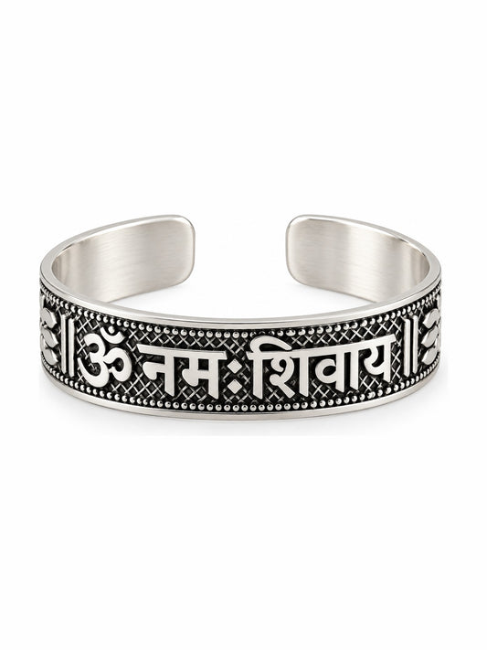 Om Namah Shivaya Band Ring - 925 Sterling Silver | Harsh Jewellers