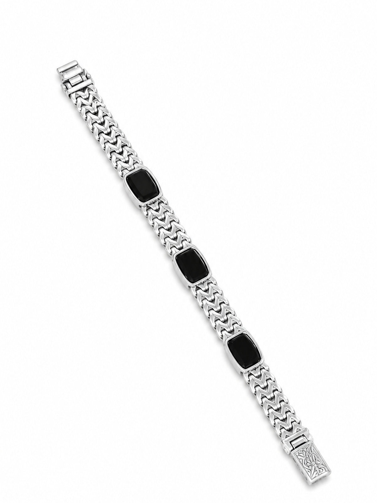 Onyx Link Bracelet - 925 Sterling Silver | Harsh Jewellers