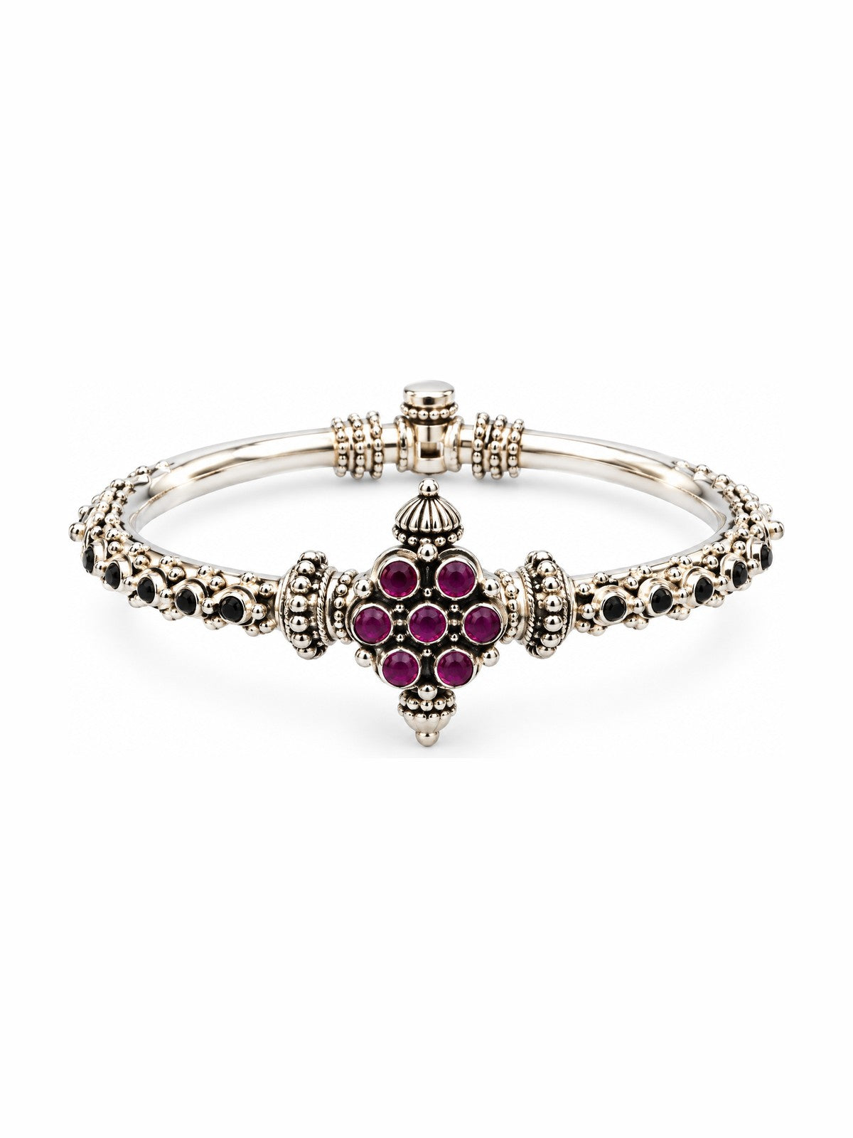 Orchid Cluster Bangle - 925 Sterling Silver | Harsh Jewellers