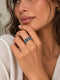 Owl Eyes Oxidized Ring - One Size | Harsh Jewellers