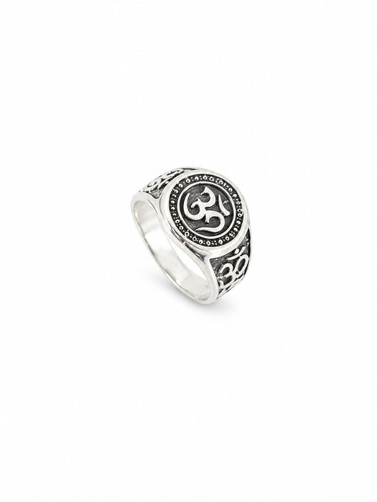 Oxidized Om Signet Ring | Harsh Jewellers