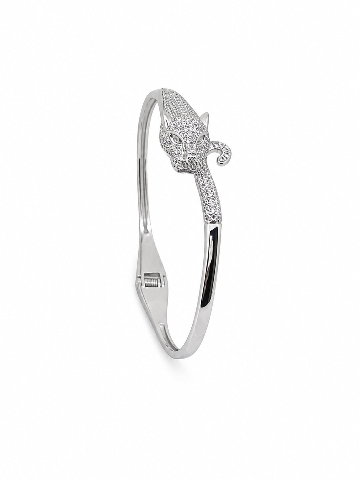 Panther Crystal Silver Kada - sterling silver | Harsh Jewellers