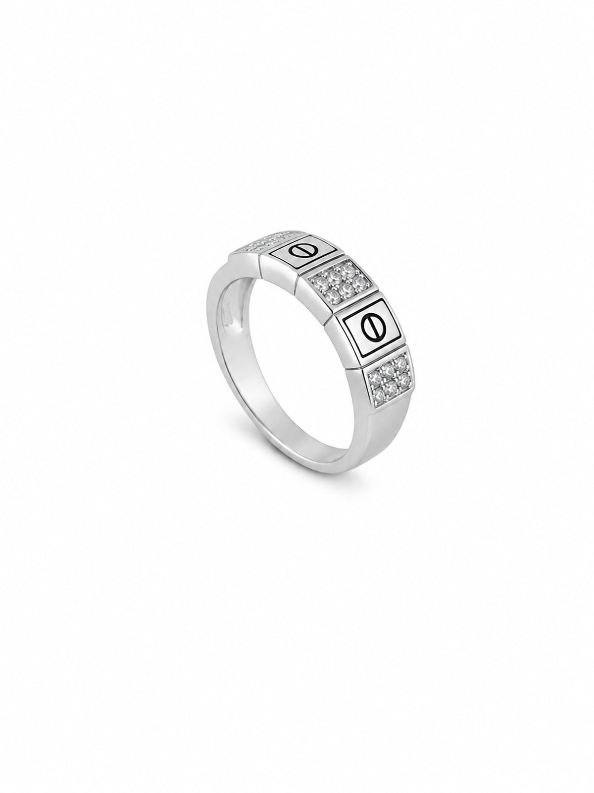 Pave Screw-Motif Band Ring | Harsh Jewellers
