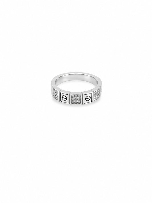Pave Screw-Motif Band Ring | Harsh Jewellers