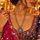 Model wearing Pearl Mandala Necklace in 925 sterling silver | Harsh Jewellers