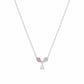 Pink & Crystal Teardrop Chain Pendant - 925 Sterling Silver | Harsh Jewellers