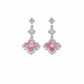 Pink Floral Drop Earrings - sterling silver | Harsh Jewellers