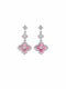 Pink Floral Drop Earrings - sterling silver | Harsh Jewellers