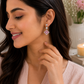 Pink Floral Drop Earrings - sterling silver | Harsh Jewellers