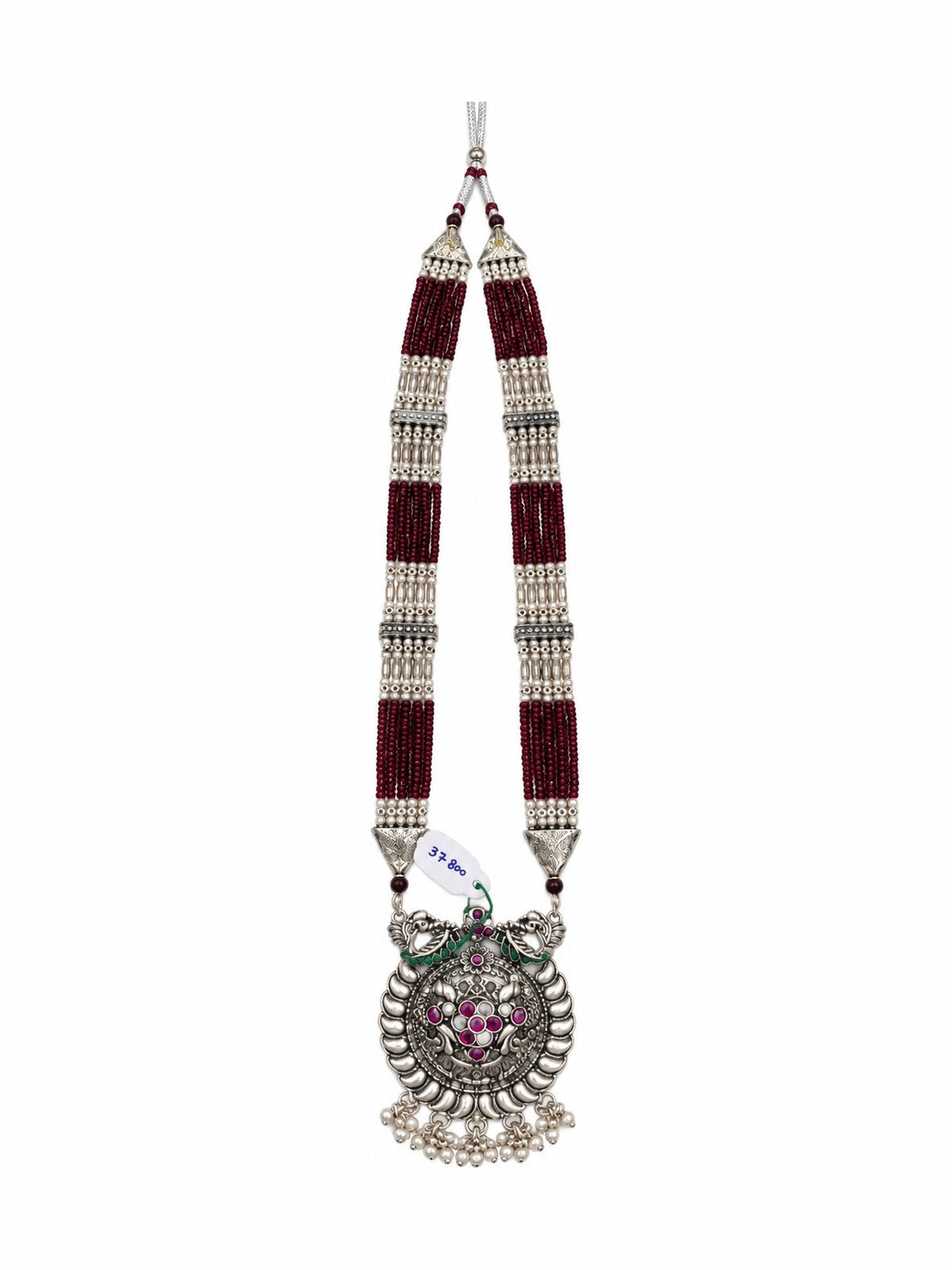 Pushpa Beaded Necklace - 925 Sterling Silver | Harsh Jewellers
